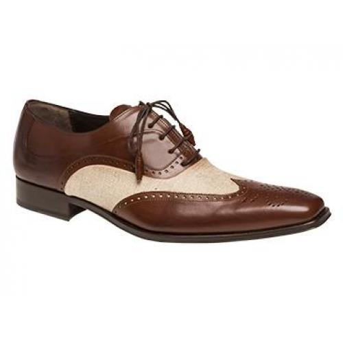 Mezlan "15379" Brown / Taupe Genuine Italian Calfskin Shoes